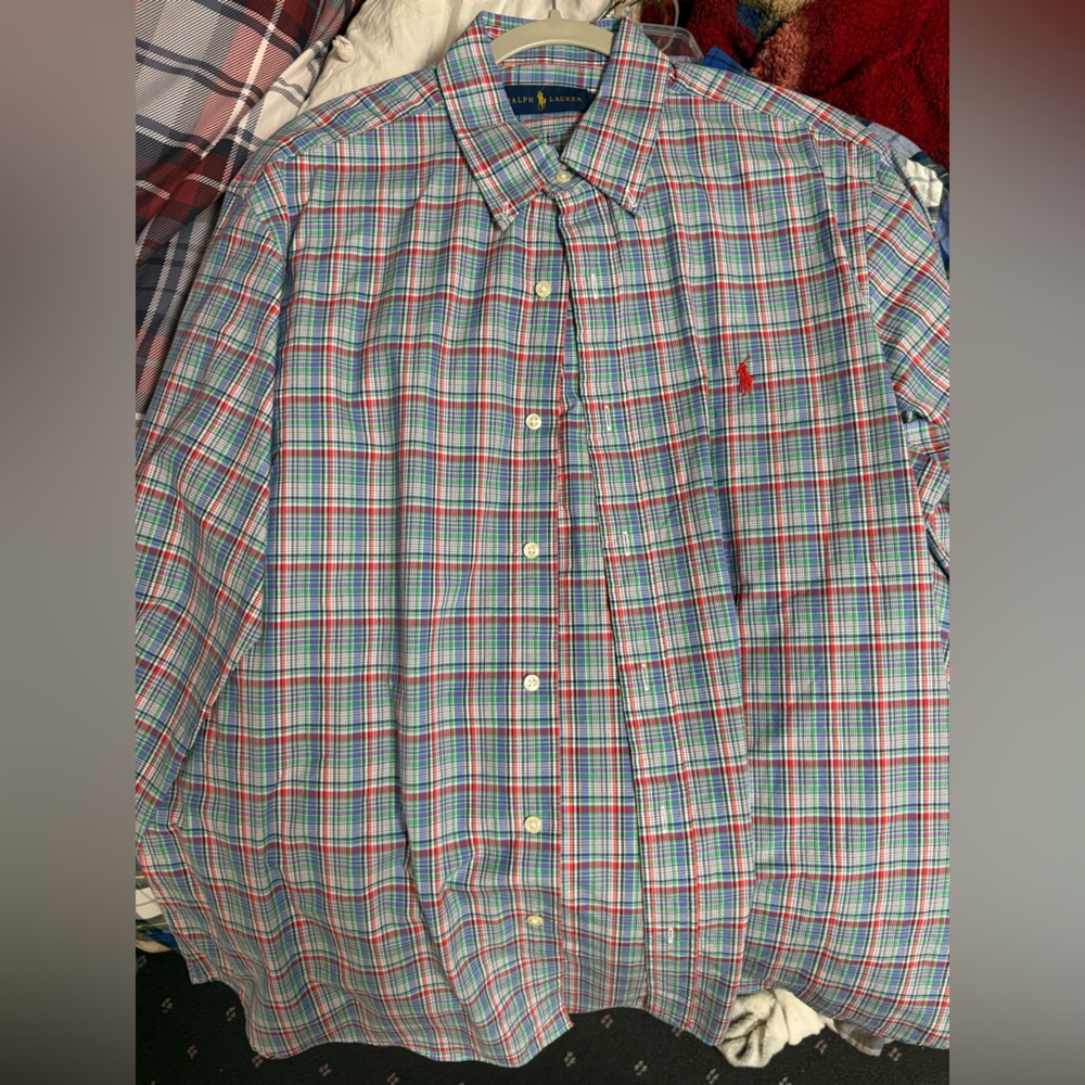 Ralph Lauren Blue and Red Plaid Shirt